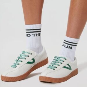 Tretorn White and Green Women's Sneakers